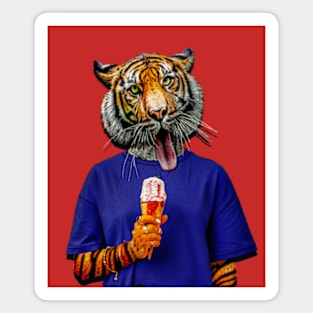 Tiger love Ice-cream Magnet